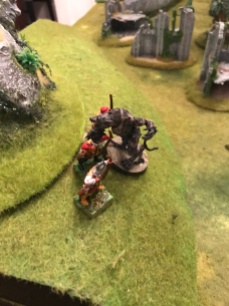 The werewolf attacks the archers and the swordsman jumps in to assist.